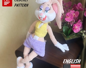 Crochet Pattern Rabbit/ Funny Plush Rabbit / Crochet Design PDF Rabbit / Amigurumi Pattern Rabbit