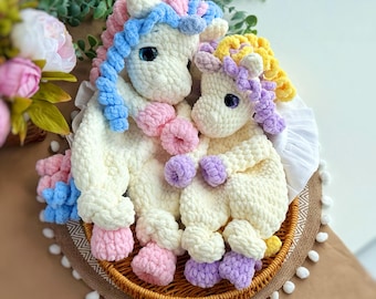 Crochet Unicorn Snuggler PATTERN: Beginner-Friendly Amigurumi Lovey (PDF Tutorial in English, US Terms)