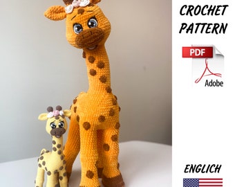 Häkelanleitung Giraffe/ Lustige Plüsch Giraffe/ Crochet Design PDF Giraffe / Amigurumi Muster