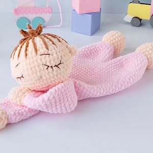 Crochet Doll Lovey Pattern, Crochet Doll Snuggler, Pattern Doll, Amigurumi Doll, Security Blanket, Comforter Baby toys, Plushie doll. CM