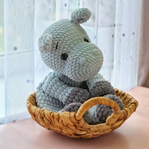 Hippo Snuggler Pattern, Hippo Baby Security Blanket, Crochet Animal, Hippo Crochet Pattern,Amigurumi Lovey, Crochet Tutorial in English, Ol image 3