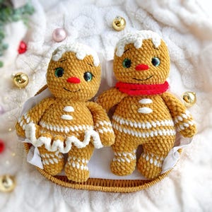 Gingerbread Man Crochet Pattern, Amigurumi Christmas Ornament, Easy Holiday DIY Decoration Tutorial, Pdf English tutorial, Amigurumi doll