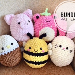 Crochet squishmallow pattern Bundle squishables pattern Amigurumi animals Crochet plushies pattern CT