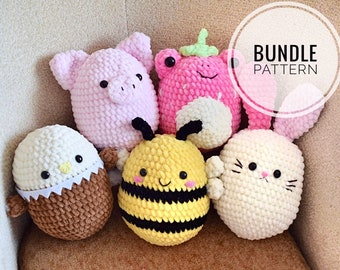 Crochet squishmallow pattern Bundle squishables pattern Amigurumi animals Crochet plushies pattern CT