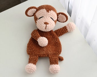 Crochet PATTERN monkey, Monkey Snuggler, Monkey lovey pattern, Stuffed Monkey plush pattern, Monkey Crochet Tutorial, Ol