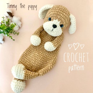 Crochet puppy snuggler pattern Amigurumi puppy pattern Plush puppy crochet pattern Crochet dog pattern Crohet cuddler pattern