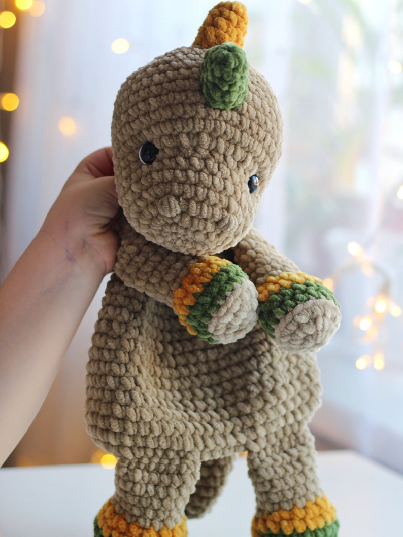 Dinosaur Comforter, Dinosaur lovey, Dinosaur pattern tutorial, Crochet lovey, Crochet dinosaur pattern,Amigurumi lovey pattern, Rag Doll, Ol zdjęcie 8