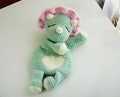 Triceratops lovey, Dinosaur pattern tutorial, Triceratops rag doll lovey, , Crochet lovey, Crochet dinosaur pattern, Amigurumi lovey, Ol product logo