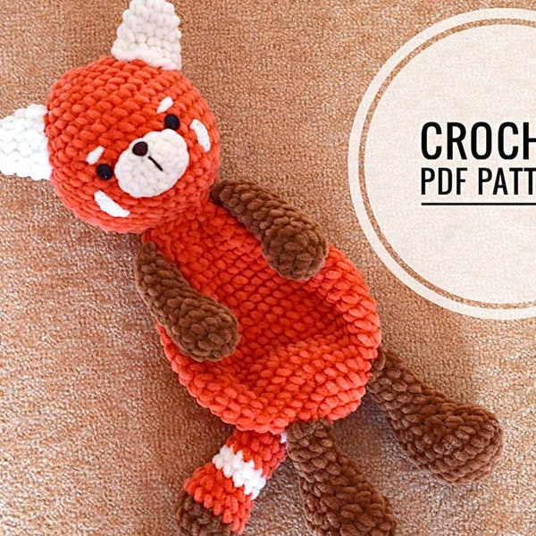 Crochet red panda pattern Crochet snuggler pattern Crochet comforter pattern Crochet cuddler pattern CT