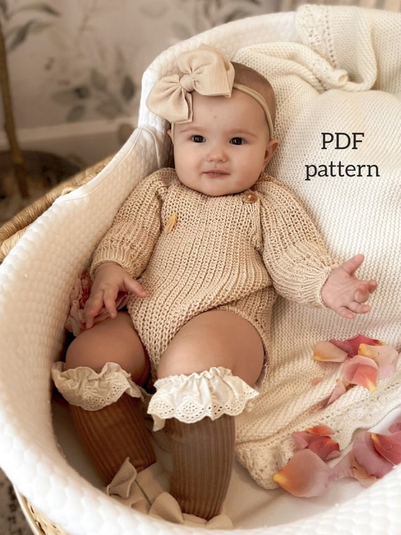Baby girl knitted romper discount