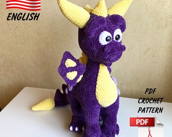 Patron au crochet le dragon/Dragon en peluche drôle/Dragon en PDF au crochet/motif dragon Amigurumi