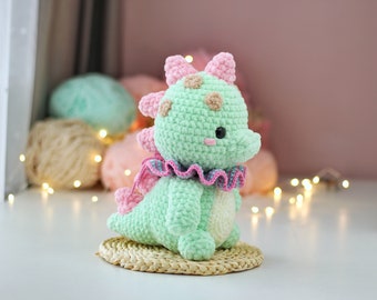Crochet Chubby Dino Plushie Pattern,   Easy Crochet Amigurumi Pattern,Stuffed Animal Dinosaur, PDF Dinosaur  Plush, Ol