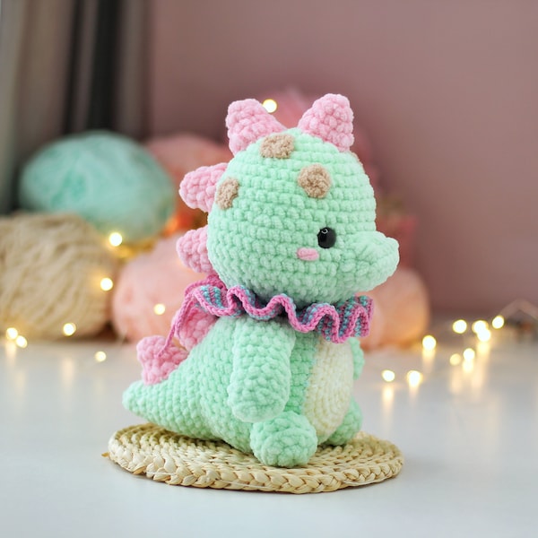 Crochet Chubby Dino Plushie Pattern,   Easy Crochet Amigurumi Pattern,Stuffed Animal Dinosaur, PDF Dinosaur  Plush, Ol