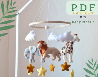 Baby Mobile PDF Pattern DIY Nursery Mobile Safari Baby