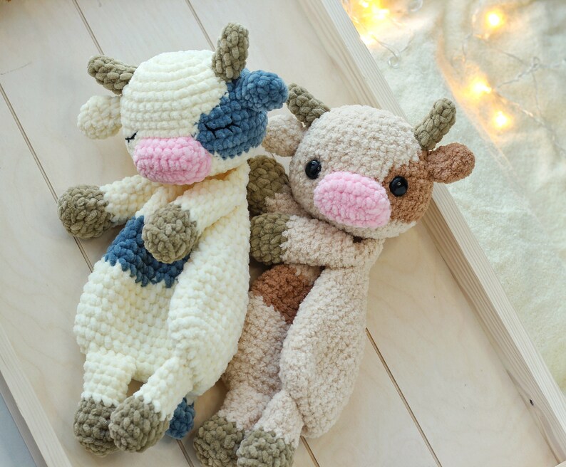 Crochet Cow Lovey Pattern Cow Pattern Tutorial Cow Baby - Etsy