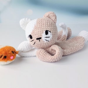 Comforter cat, Kitten lovey, Crochet doll snuggler, Pattern baby doll, Amigurumi lovey pattern, Crochet cat pattern, Cat tutorial. CM image 9
