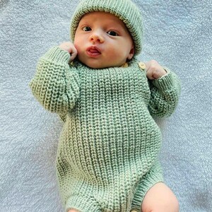 Knitting Pattern Baby Cozy Romper, PDF, Knit Pattern Bodysuit. BM ...