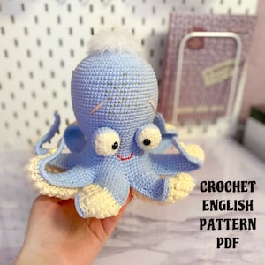 Motif pieuvre au crochet, océan Amigurumi, tutoriel motif pieuvre, motif créatures marines au crochet image 1