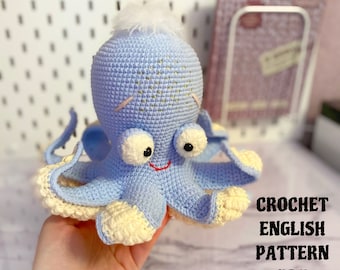 Motif pieuvre au crochet, océan Amigurumi, tutoriel motif pieuvre, motif créatures marines au crochet