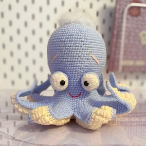 Motif pieuvre au crochet, océan Amigurumi, tutoriel motif pieuvre, motif créatures marines au crochet image 3