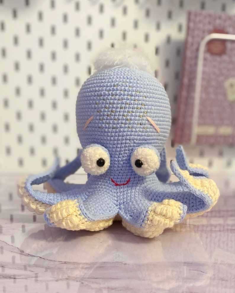 Motif pieuvre au crochet, océan Amigurumi, tutoriel motif pieuvre, motif créatures marines au crochet image 3