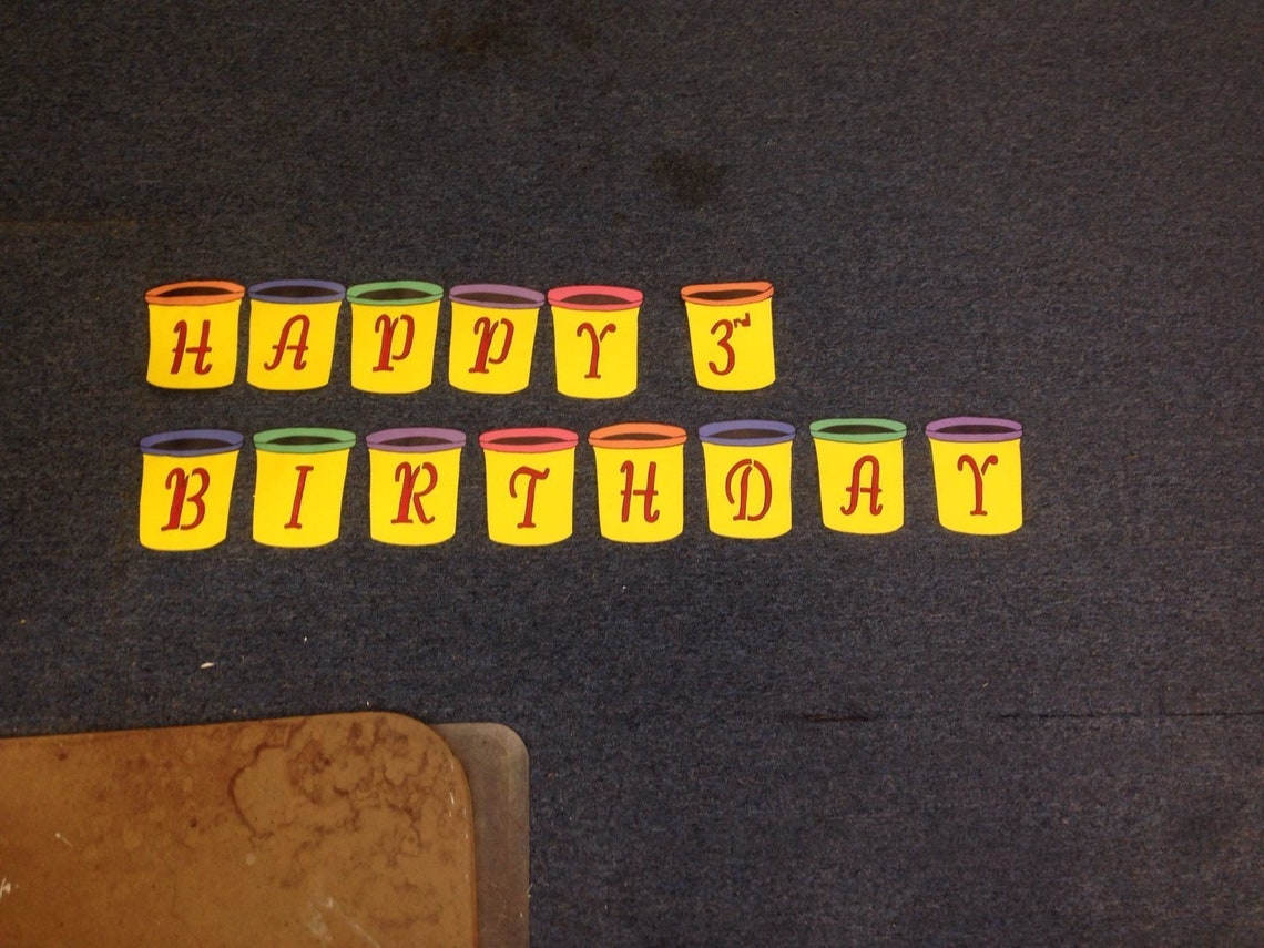 Play Doh Happy Birthday Banner | Etsy