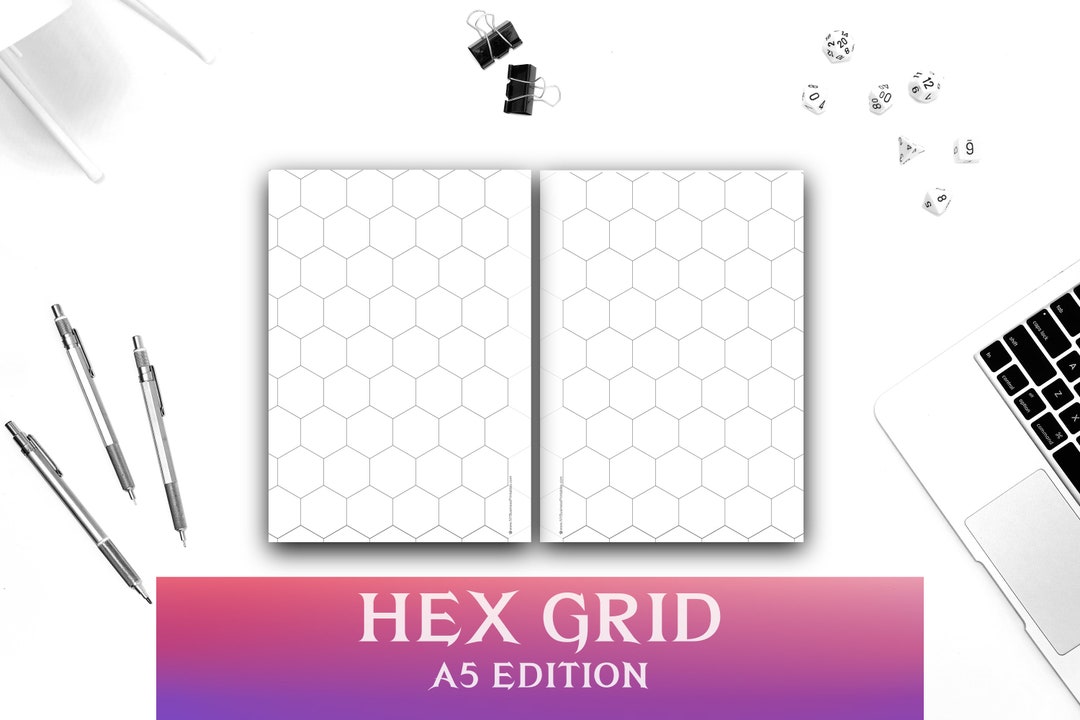 Hex Grid Printable, A5, Tabletop Gaming, Mobile Gaming, Disc Bound ...
