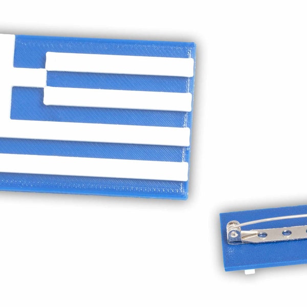 Greek Flag Pin with Lock Bar, Celebrate Greek Heritage, Made in USA