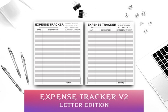 Expense Tracker V2 Printable Letter Track Your Expenses - Etsy