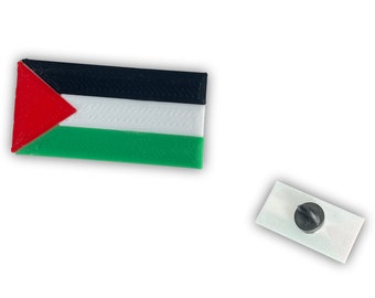 Palestine Flag Pin with Rubber Backing, Made in USA