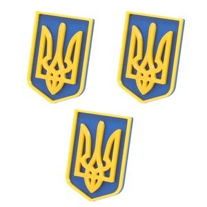 3 Pack Ukraine Pins Collection, Coat of Arms with Border, Trident Emblem, Support Solidarity, Distinctive & Patriotic, Made in USA