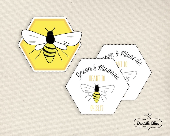 Meant to Bee Gift Tags / Labels for Weddings / Custom Labels and ...