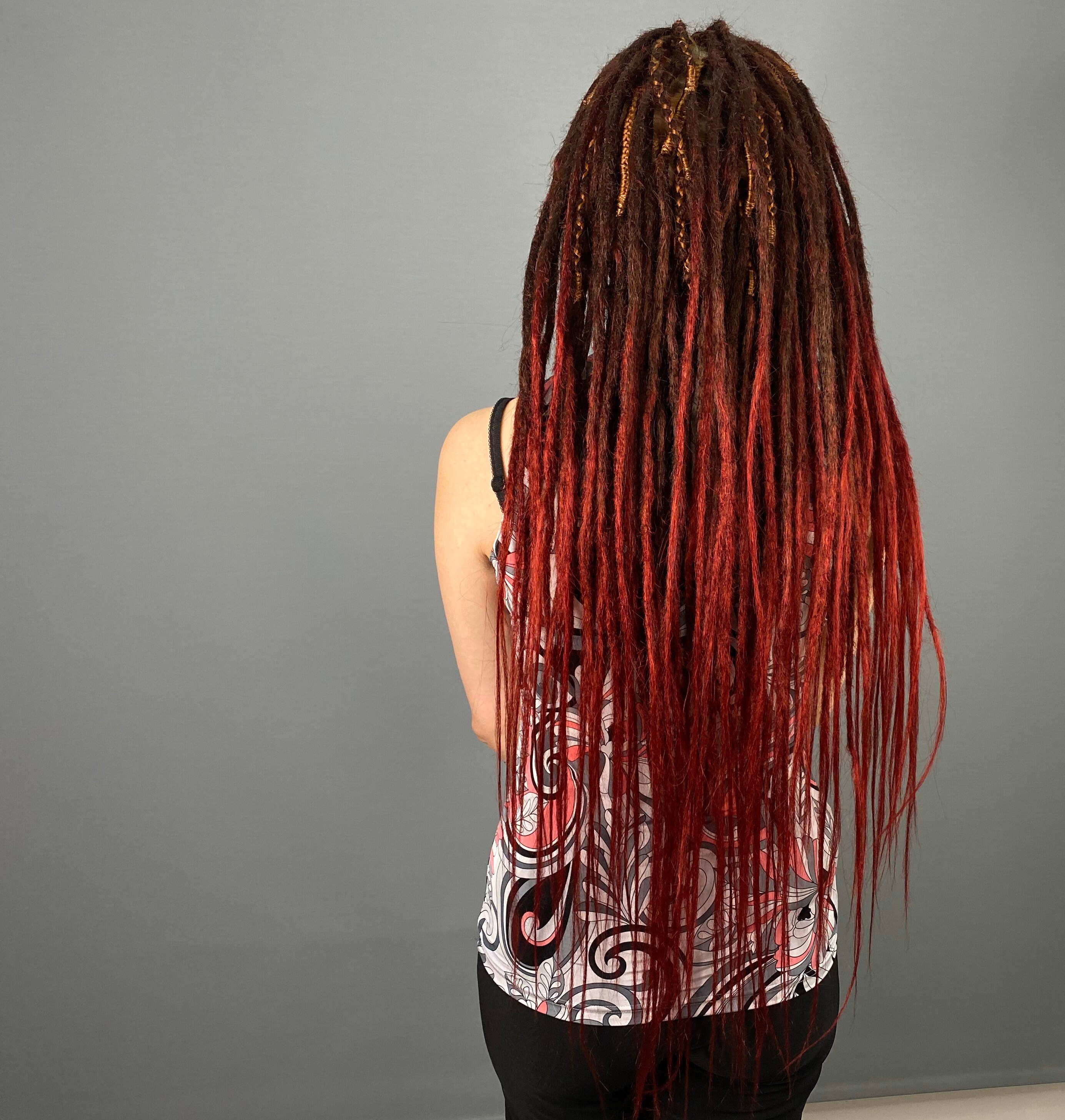 Brown to Wine Red ombre Synthetic Dreads Crochet Dreadlocks Etsy