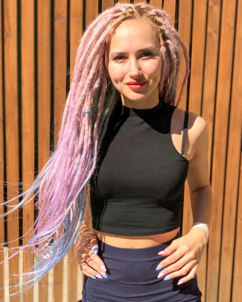 double ended synthetic dreads for sale purple and pink double ended synthetic dreads for sale purple and pink