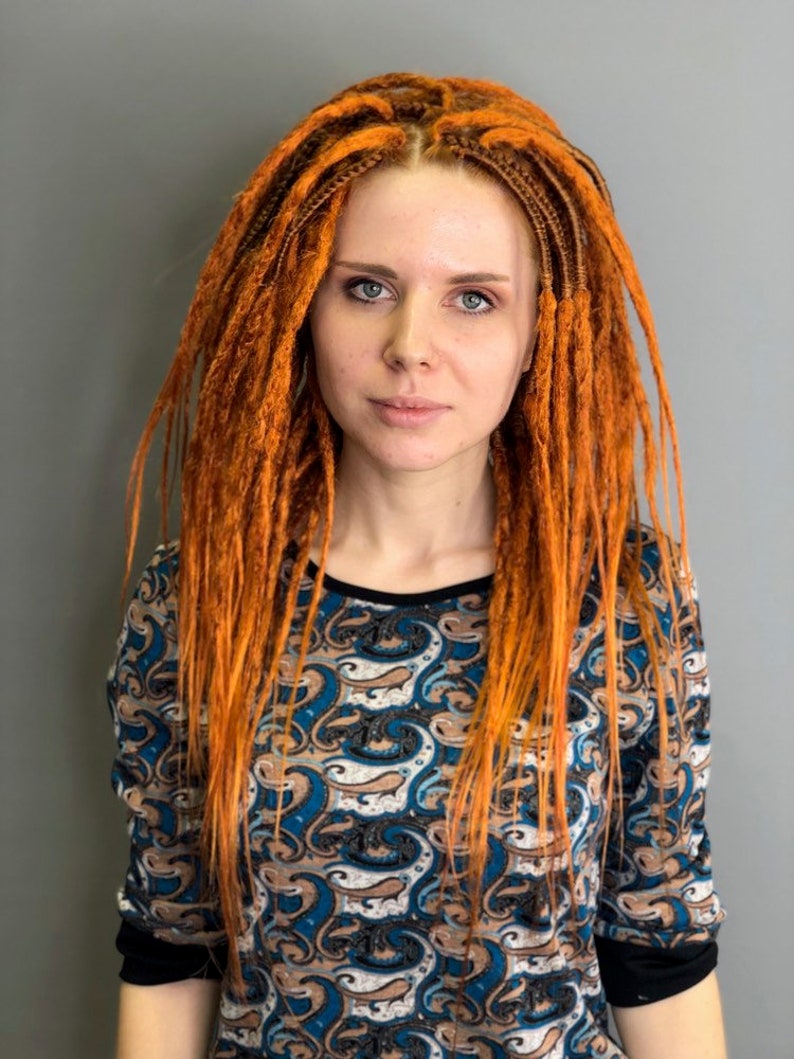 Red Ginger Carrot Synthetic Dreads Crochet Dreadlocks full set Etsy