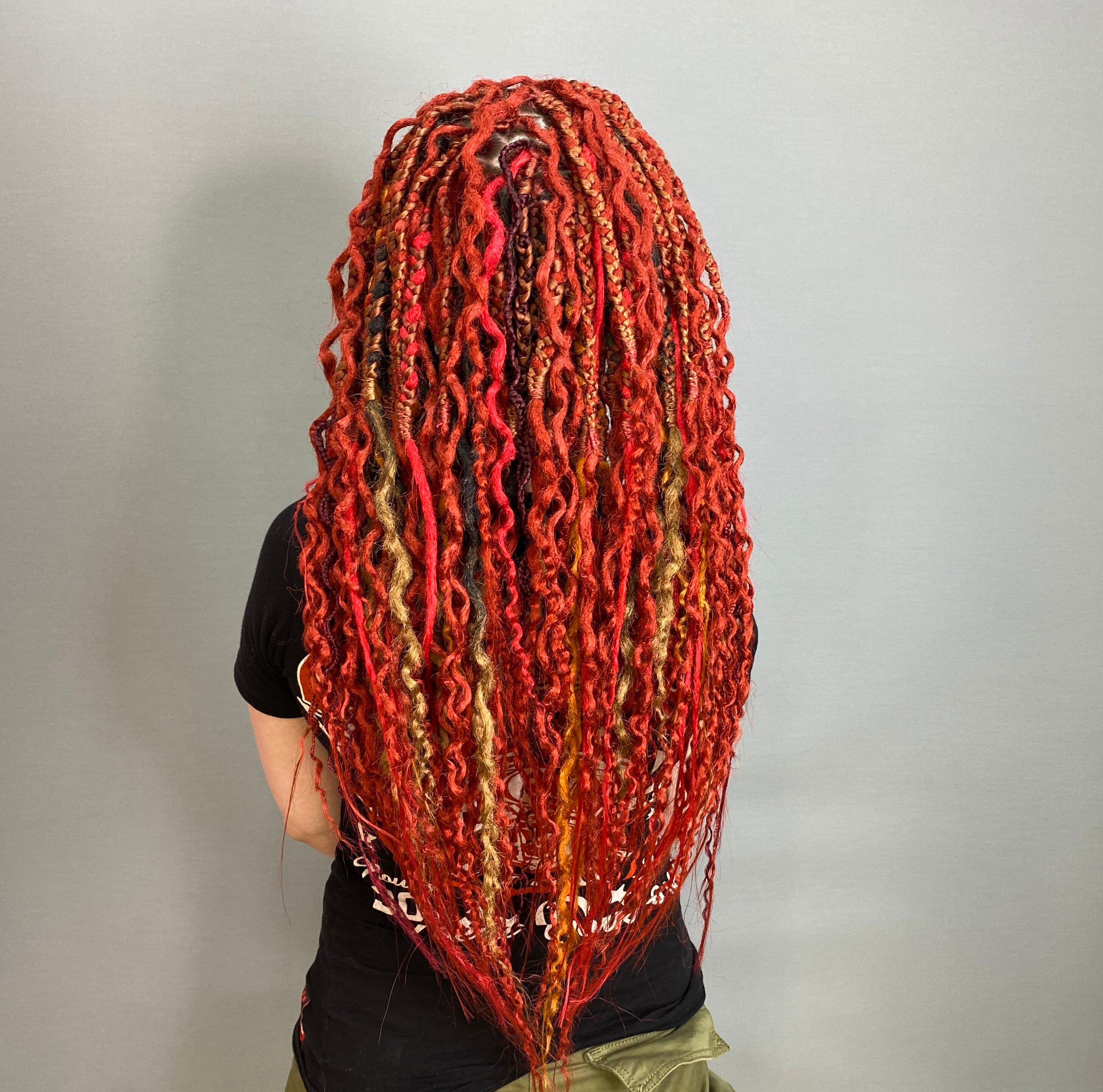 Dark Red and Ginger mix Soft Curly Wave Synthetic Dreads Etsy