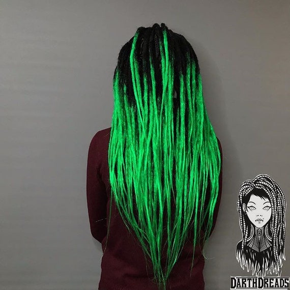 Black Green Synthetic Dreads Crochet Dreadlocks Full Set Or Etsy Black Green Synthetic Dreads Crochet Dreadlocks Full Set Or Etsy