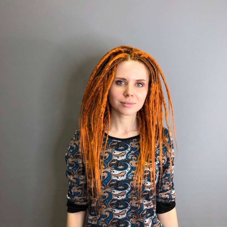 Red Ginger Carrot Synthetic Dreads Crochet Dreadlocks full set Etsy