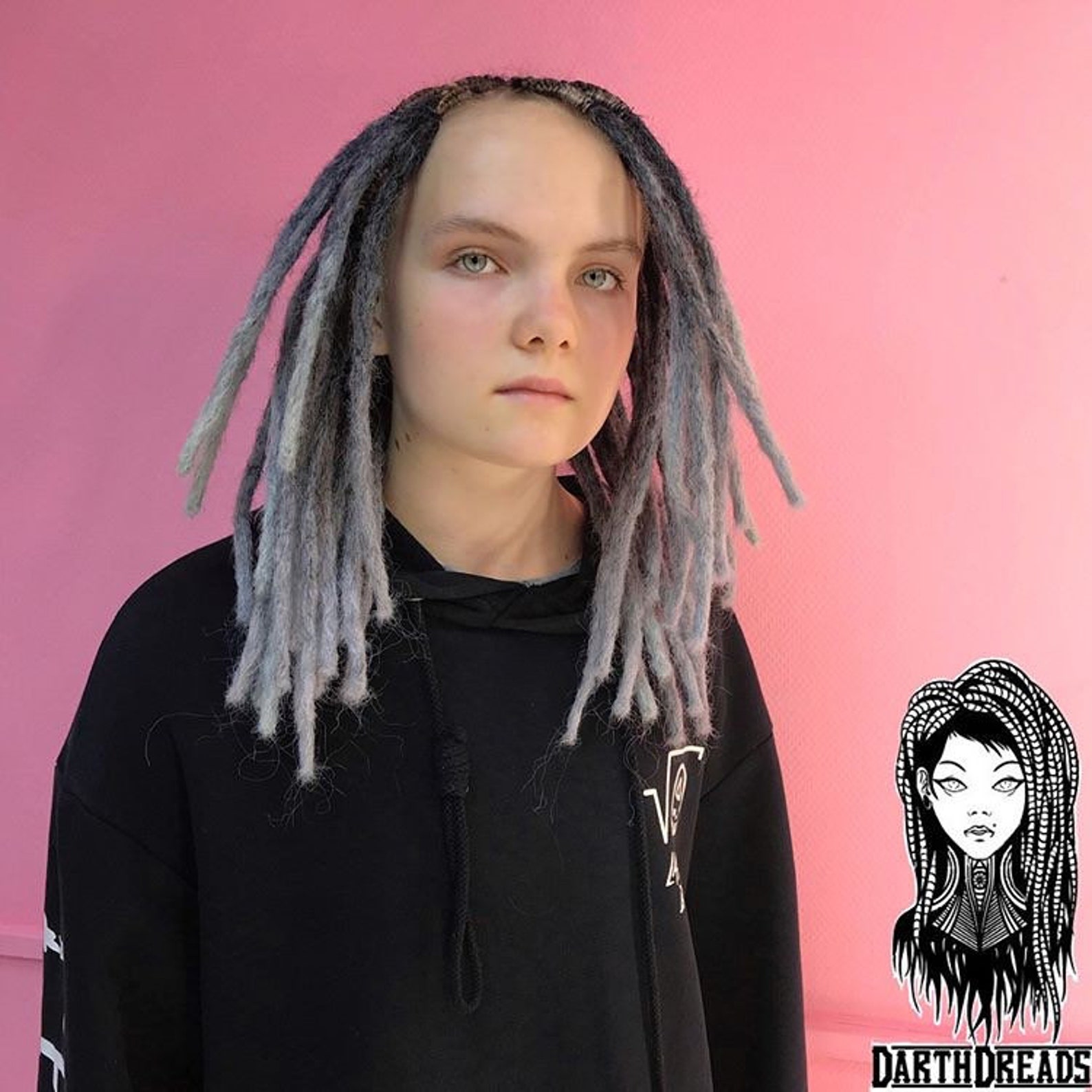 Gray Synthetic Dreads Crochet Blunt Dreadlocks full set DE | Etsy