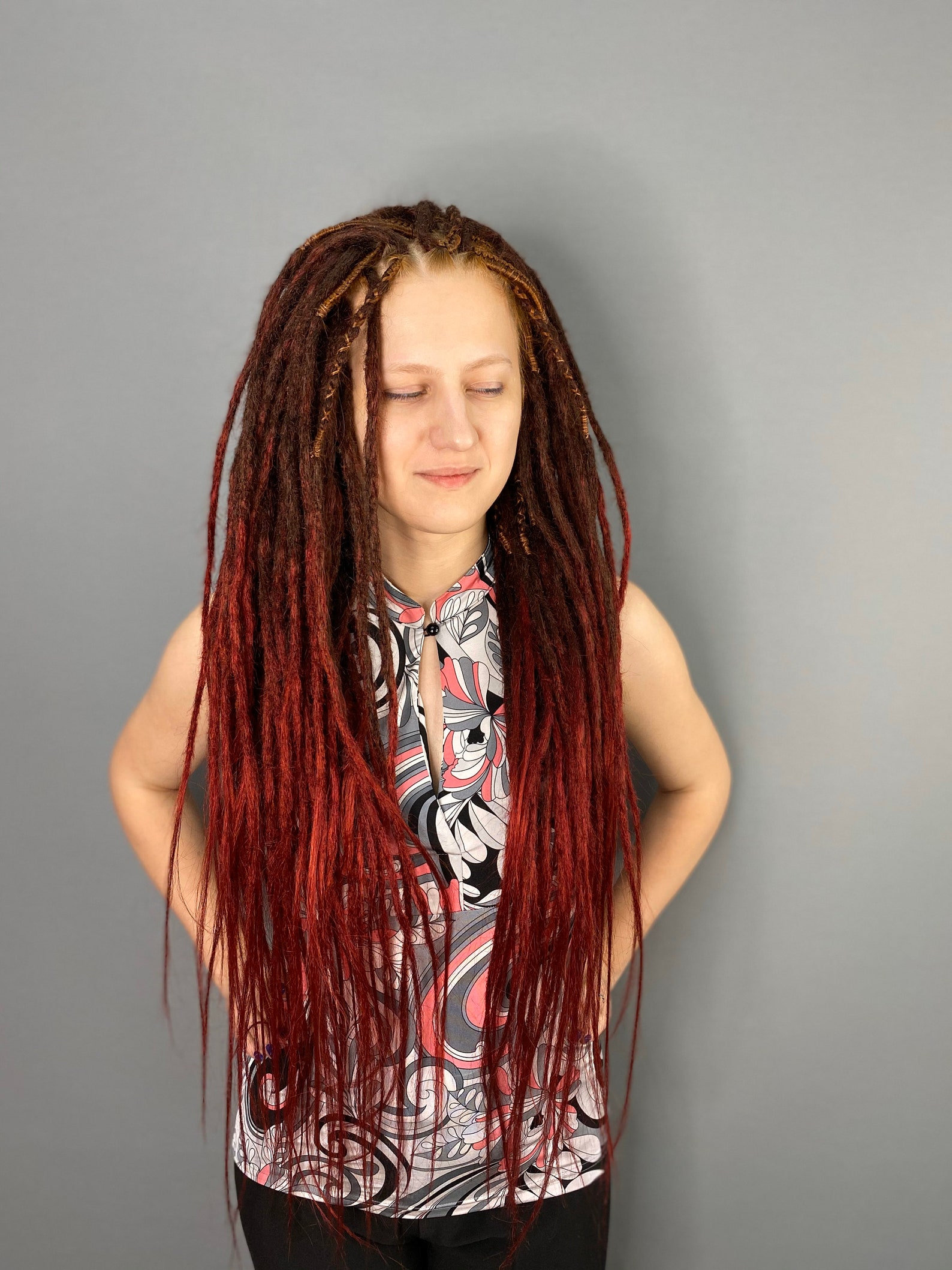 Brown to Wine Red Ombre Synthetic Dreads Crochet Dreadlocks Etsy