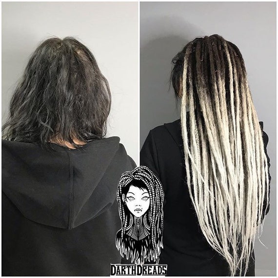 Synthetische Dreads Braun Silber Ombre Hakeln De Doppel Endete Dreadlock Erweiterungen Gefalschte Dreads Voller Satz Dreadlocks 55cm