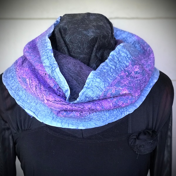 Vintage Sari Silk Nuno Felted Neck Cowl