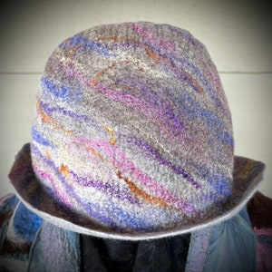 Cloche Wet Felted Hat with Viscose Lining