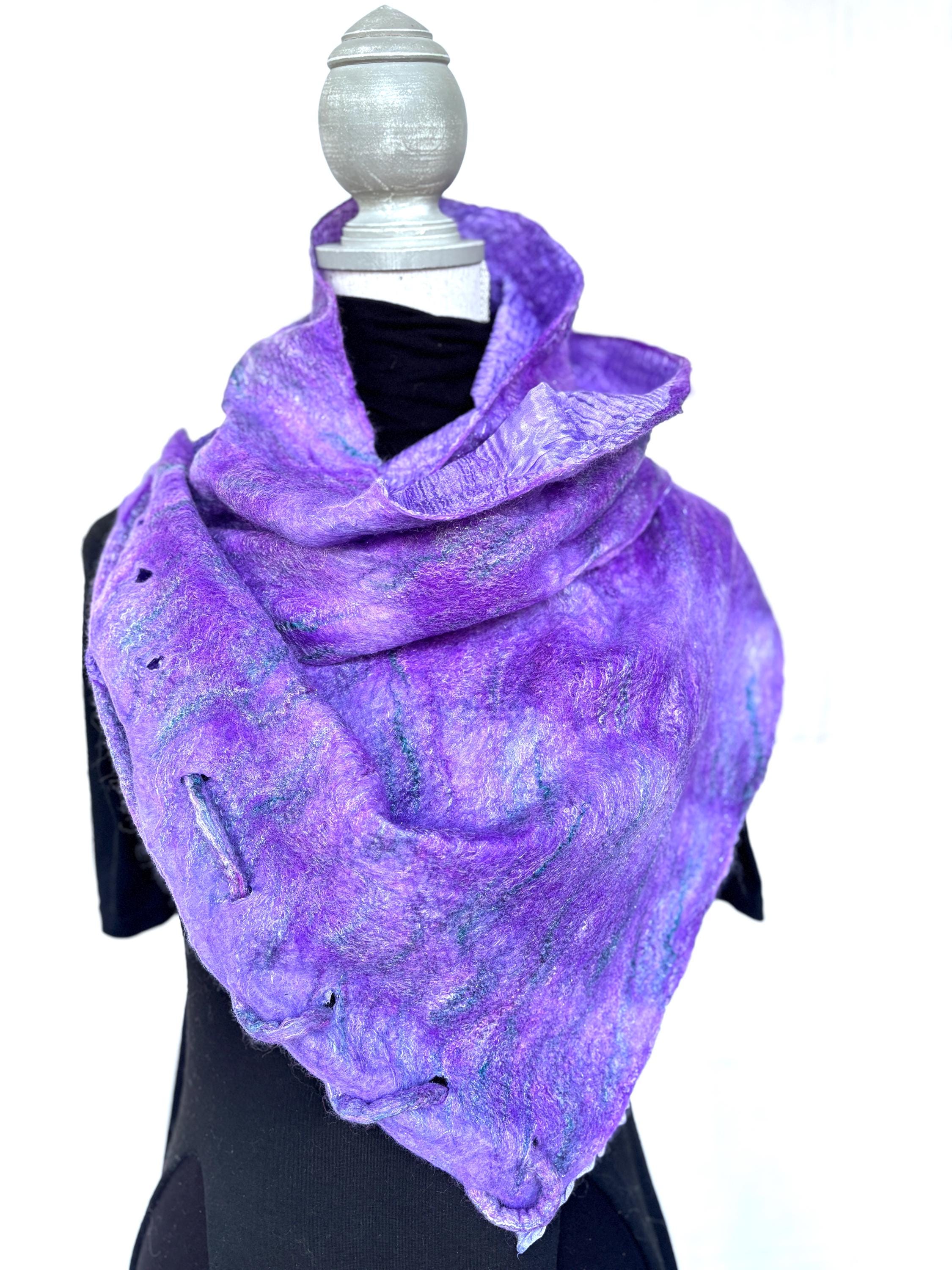 Triangle Scarg Triangle Large Scarf in Lilac With Cord - Etsy