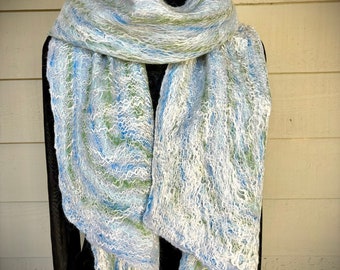 Laminated Wet Felted Textured Scarf