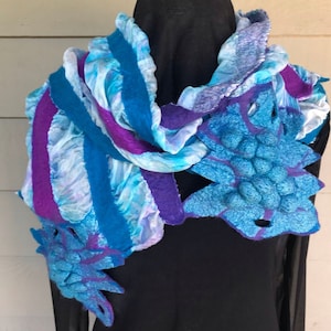 Splatter Dye Scarf with Silk Margilan Shibori