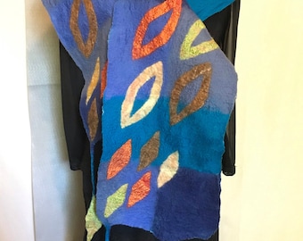 Nuno Felted Scarf through Margilan Silk