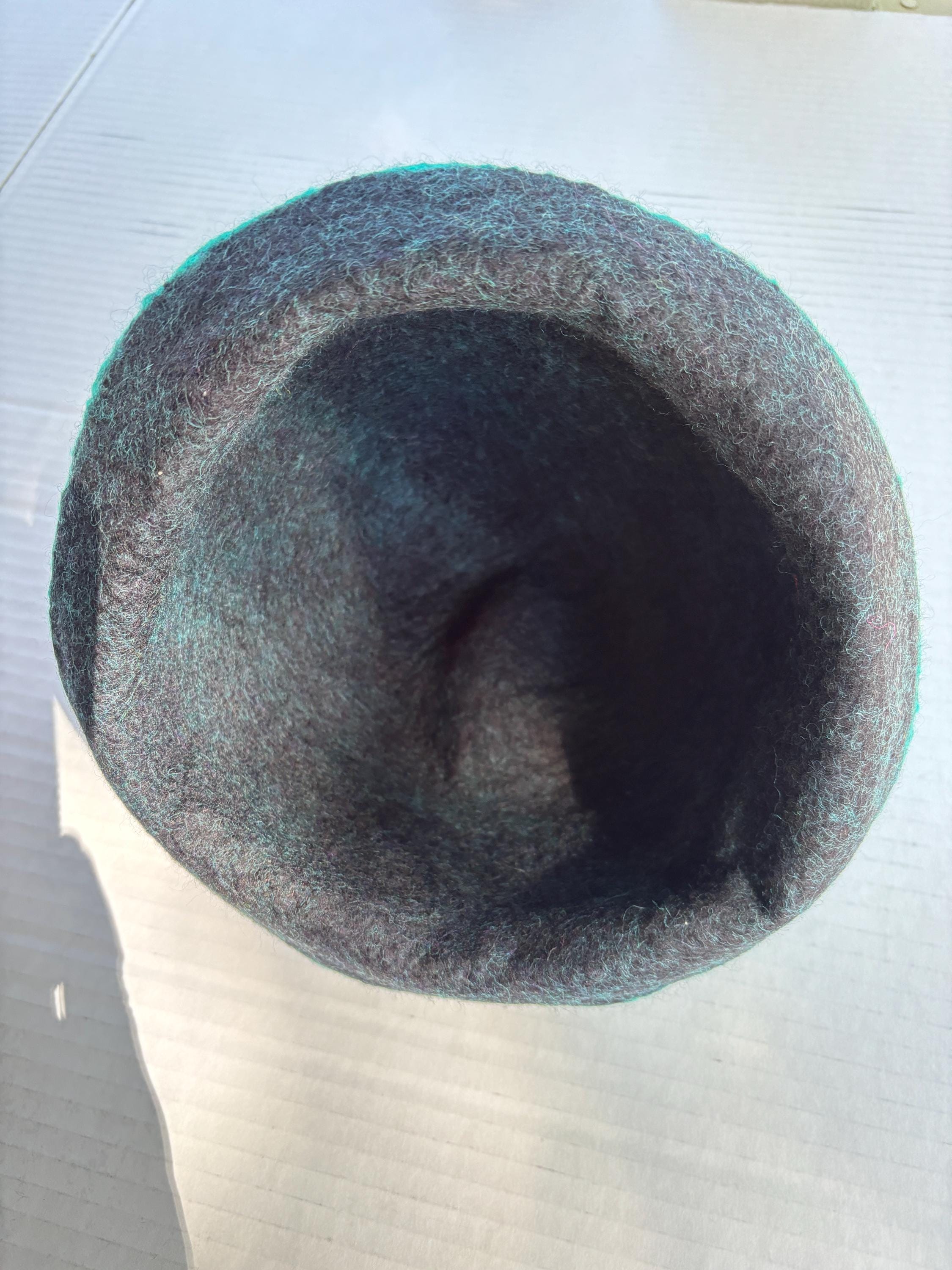 Handmade wool felt hat with Silk tassles new Black Wool Felt Wide Brim Hat: Silk Flowers & Ribbon - Etsy main image 2
