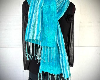 Reversible Laminated Wet Felted Scarf