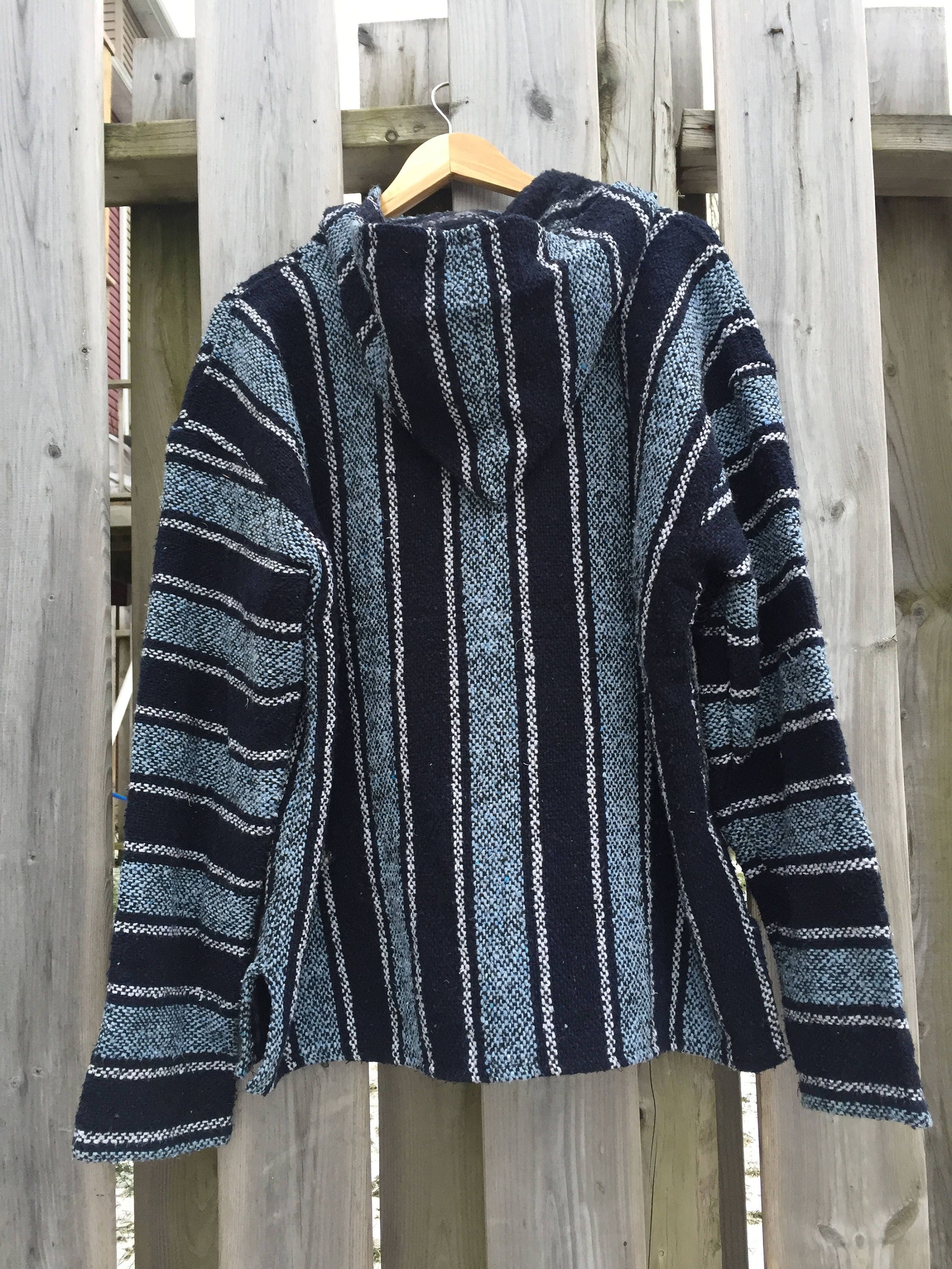 Vintage Baja Hoodie Mexican Woven Blanket Jacket Sunspecs - Etsy